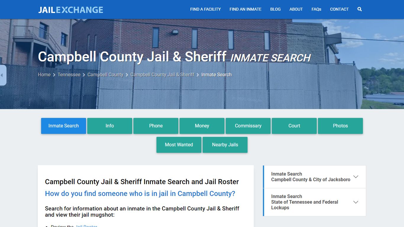 Inmate Search: Roster & Mugshots - Campbell County Jail & Sheriff, TN